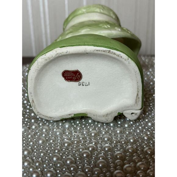 VINTAGE LEFTON 1736 LADY HEAD VASE, Mint Green With White Gloves - Picture 8 of 8